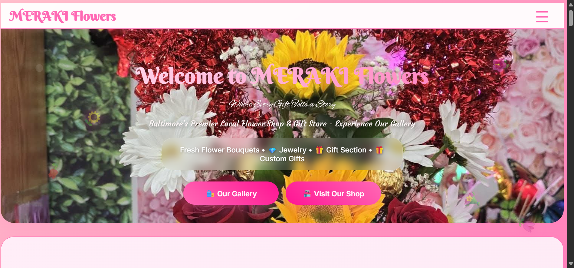 Baltimore Flower Shop Website – Custom florist web design, mobile-friendly, SEO optimized